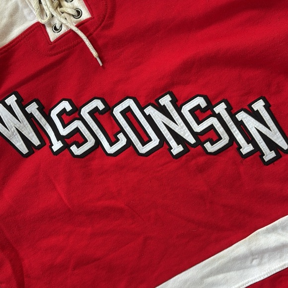 Vintage Champion Campus Heritage Mens XL Cotton Graphic Wisconsin Hockey Hoodie - Picture 4 of 7